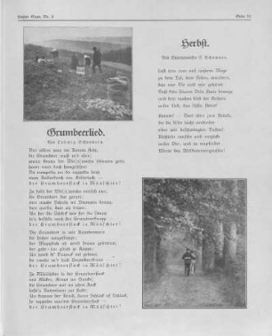 Grumbeerlied. Herbst. An den Herbst.
