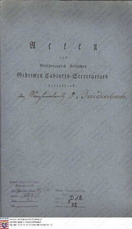 Breidenbach, [Moritz Wilhelm August], Ministerialrat in Darmstadt