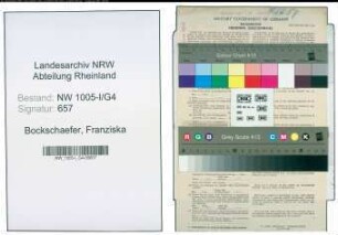 Entnazifizierung Franziska Bockschaefer , geb. 01.10.1902 (Postassistentin)