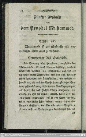 Fünfter Abschnitt von dem Prophet Muhammed