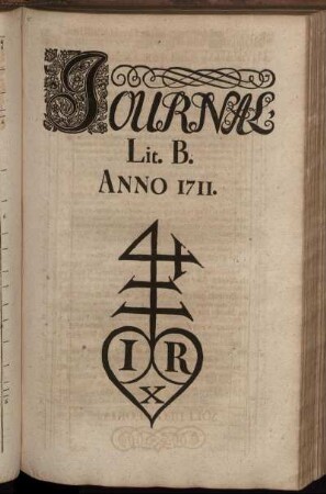 Journal. Lit. B. Anno 1711.