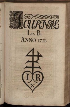 Journal. Lit. B. Anno 1711.