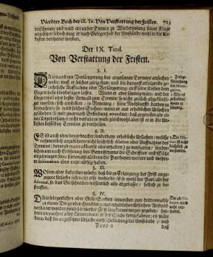 Der IX. Titul. Von Verstattung der Fristen.