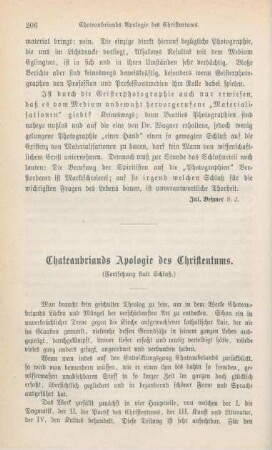 206-216 Chateaubriands Apologie des Christentums : Fortsetzung statt Schluß