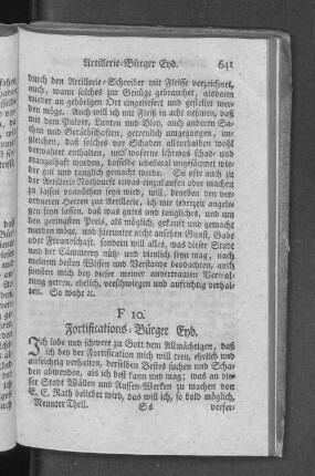 F 10. Fortifications=Bürger Eyd.