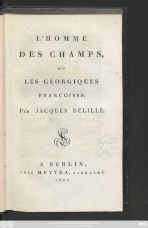L' Homme Des Champs, Ou Les Géorgiques Françoises
