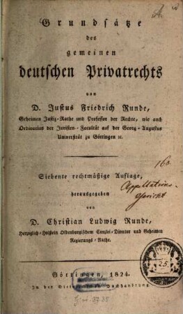 Grundsätze des gemeinen deutschen Privatrechts