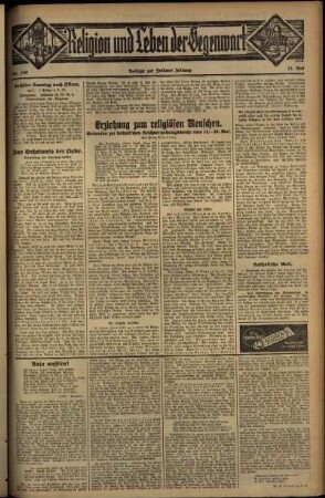 Vierte Ausgabe vom Sonntag, den 13. Mai 1934.