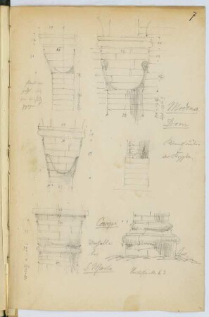 Dom Santa Maria Assunta, Modena: Details (aus: Skizzen- und Fotoalbum 5)