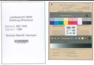 Entnazifizierung Hermann Schulze Niehoff , geb. 08.06.1902 (Landwirt)