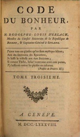 Code Du Bonheur, 3