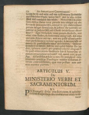 Articulus V. De Ministerio Verbi Et Sacramentorum.