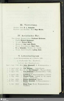 IV. Artistischer Rat