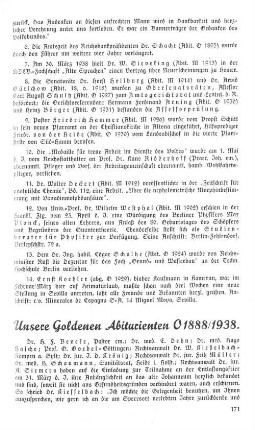 Unsere Goldenen Abiturienten O 1888/1938.