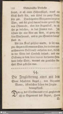 54. Die Zergliederung eines mit dem Staar behafteten Auges