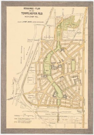 Wettbewerb Groß-Berlin 1910 Bebauungsplan für das Tempelhofer Feld: Grundplan 1:5000