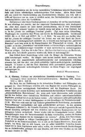 59-60, J. Classen. Vorlesungen über moderne Naturphilosophen. 1908