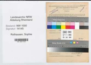 Entnazifizierung Sophie Rothausen, geb. 15.08.1902 (Postsekretaerin)