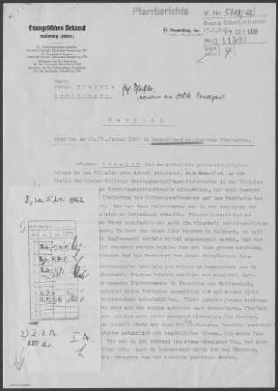 Langenbrand mit Kapfenhardt und Salmbach: Visitationsbericht mit Pfarrbericht 1960