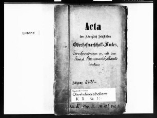Korrespondenzen mit dem Königlichen Hausmarschallamt