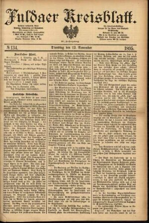 Ausgabe vom Dienstag, den 12. November 1895.