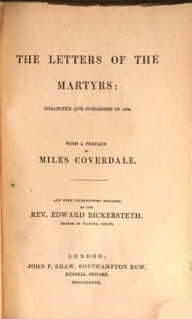 The Letters of the Martyrs