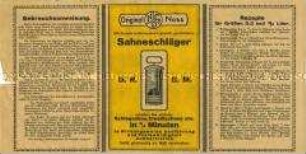 Gebrauchsanweisung mit Rezepten für Sahneschläger "Original Noss"