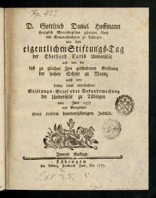 1-52, D. Gottfried Daniel Hoffmann herzoglich ...