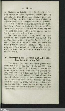 X. Bewegung des Körpers und aller Glieder, deren sie fähig sind