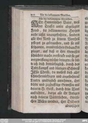 Für die bekümmerte Menschen.