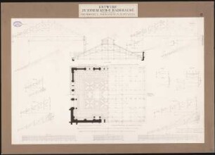 Kur- und Badehaus Schinkelwettbewerb 1878: Festsaal: Dachkonstruktionsplan