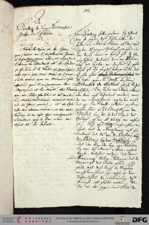 Schreiben an den Feldmarschall Graf v. Colloredo
