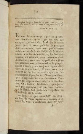 Bartolo, docteur d'esprit, si vous êtes exempt de loger des gens de guerre, vous n'êtes par exempté de politesse, Beaumarchais