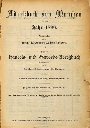 Adreßbuch für München. 1896