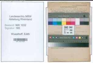 Entnazifizierung Edith Wuesthoff , geb. 30.07.1914 ()