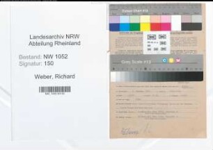 Entnazifizierung Richard Weber , geb. 07.02.1899 (Lagerist)