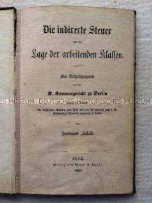 Verteidigungsrede von Ferdinand Lassalle in seinem Prozess vor dem Kammergericht in Berlin
