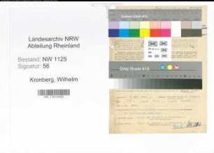 Entnazifizierung Wilhelm Kronberg , geb. 04.03.1891 (Verwaltungsangestellter)