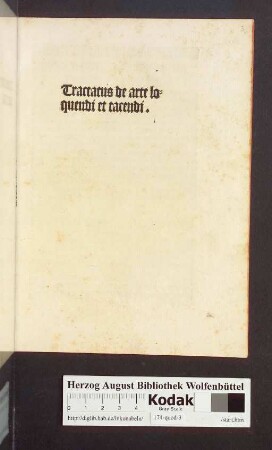 Tractatus de arte loquendi et tacendi