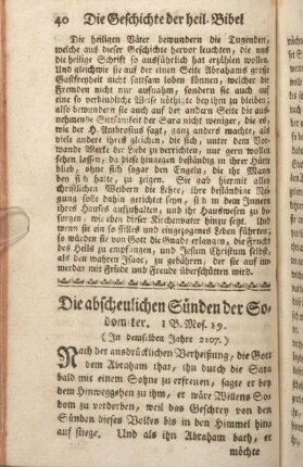 Die abscheulichen Sünden der Sodomiter. 1 B. Mos. 19.
