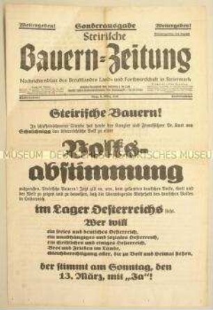 Sonderdruck aus Österreich zur Volksabstimmung über den Anschluss an das Deutsche Reich