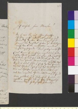 Brief von Lehmann, Frederice, geb. Dellevie an Goethe, Johann Wolfgang von