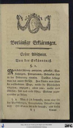 Vorläufige Erklärungen.