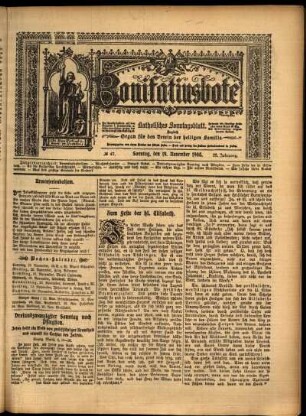 Erste Ausgabe vom Sonntag, den 19. November 1905.
