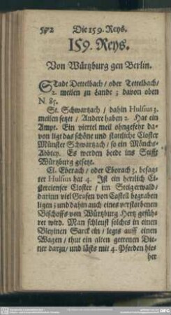 159. Reys. Von Würtzburg gen Berlin