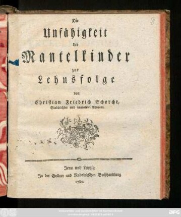 Die Unfähigkeit der Mantelkinder zur Lehnsfolge