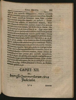 Caput XII. De Interesse Controversiarum circa Iudicialia.