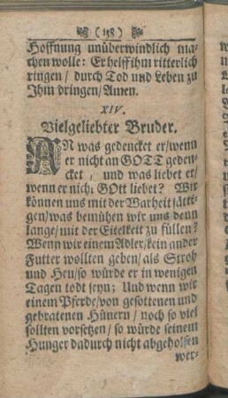 XIV. Vielgeliebter Bruder.
