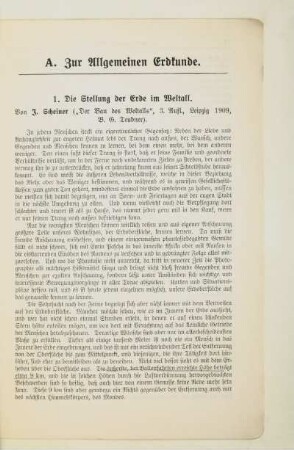 A. Zur Allgemeinen Erdkunde
