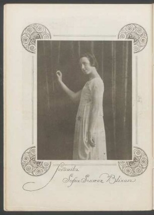 [Fotografía de] Señorita Sofía Suárez Blixen